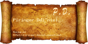 Piringer Dániel névjegykártya